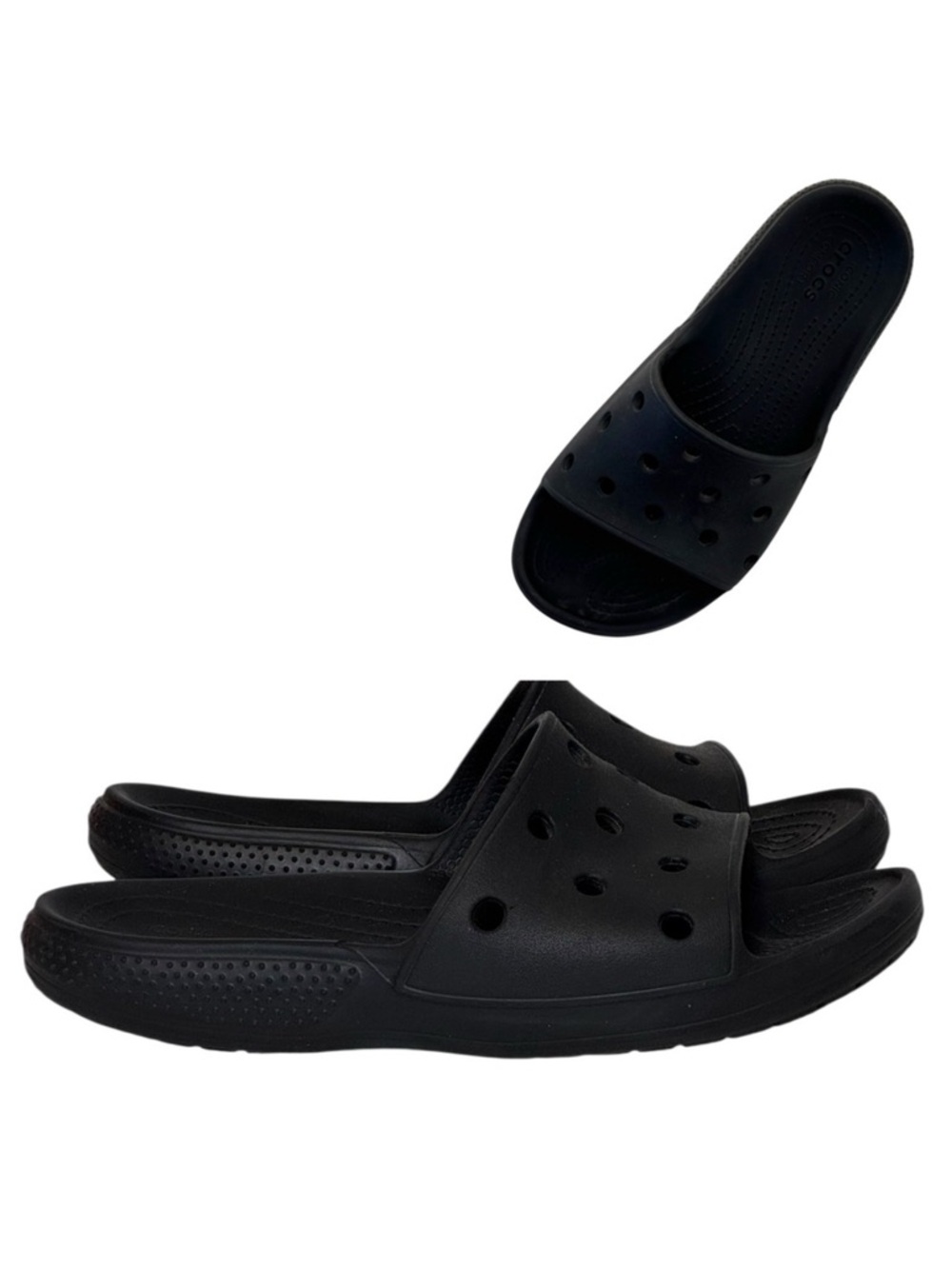 Crocs Classic Unisex M6 W8 All Terrain Clog Black‎ Slide Sandals Slip On Comfort
